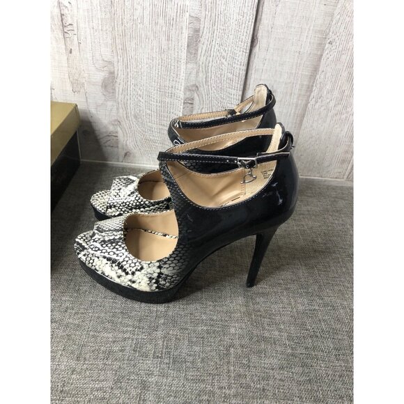 Women's Thalia Sodi Chelsie Snakeskin Patent Leather Stilettos Heels Size 10 - Picture 4 of 7